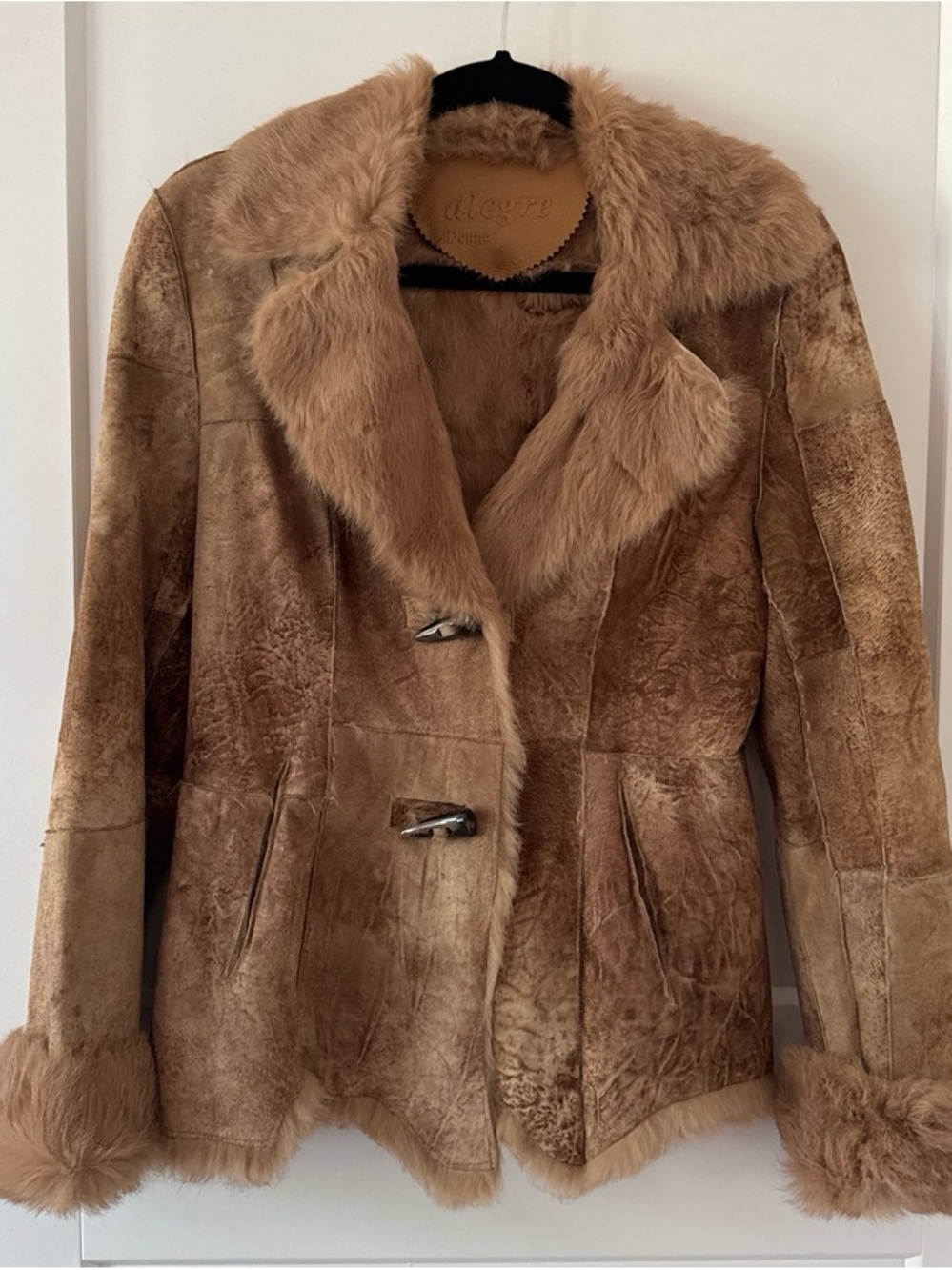 Women's Rabbit Fur Coat - Plush Fur Collar